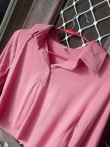 Pink collar top✨