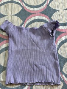 Free size Ribbed Off-Shoulder Crop Top