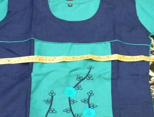Kurti khadi 1 piece embroidery two shade designNav