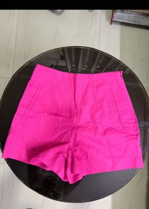 Hot Pink High-Waisted Shorts