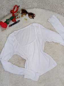 Chic White Long Sleeve Top