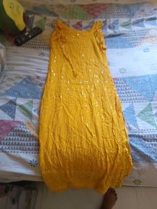 Vibrant Yellow Sleeveless Kurta
