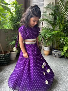 Beautiful Purple Bandhani Print Lehenga Set