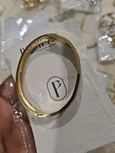 Gold Tone Bangle with Rhinestones