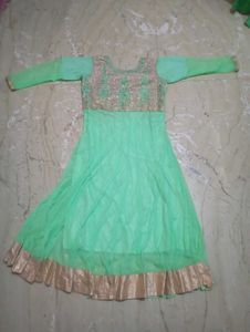 Elegant Mint Green Anarkali Kurta with salwar