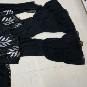 Stunning Black Sequined Kurta Set