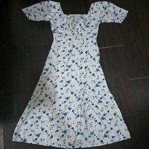 Floral slit midi dress