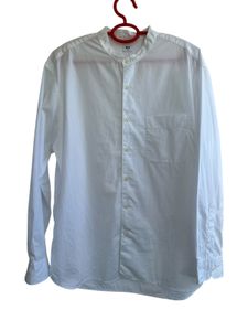 Classic White Mandarin Collar Shirt