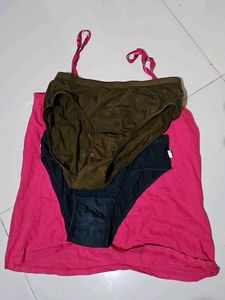 Pink Spaghetti Strap Top and briefs