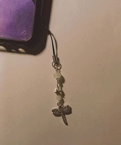 Dragonfly Phone Charm (White)