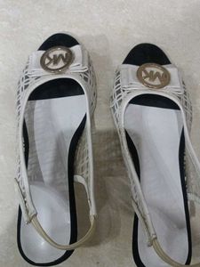 Stylish White Mesh Slingback Flats