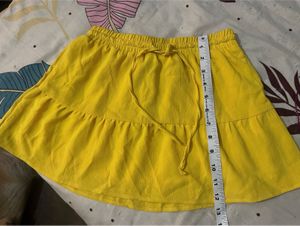 Yellow Tiered Mini Skirt