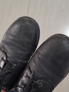 Black Leather Lace School Shoes