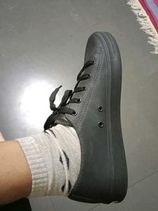 Classic Black Lace-Up Sneakers