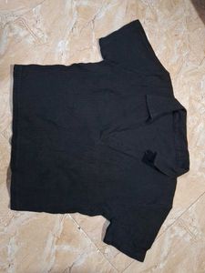 Black Collared Cropped Top