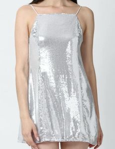 Forever 21 Silver Sequin Mini Dress