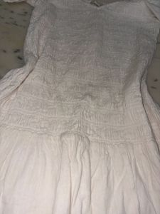 White Smocked Puff Sleeve Mini Dress