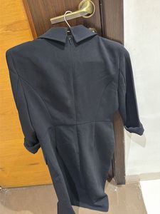 Chic Black Double-Breasted Blazer Dress
