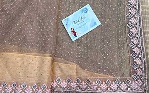Designer Net Saree with Embellishments