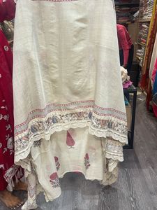 Elegant Cream Printed Kurta Set with Dupatta