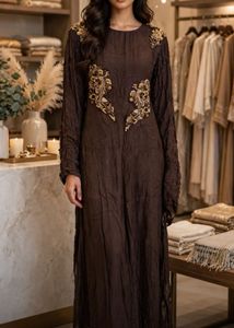 Embroidered Brown  Gown