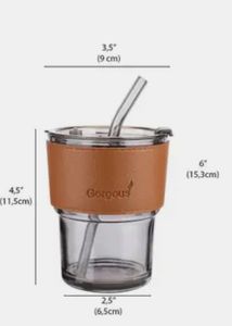 New Stylish Glass Tumbler with Leather Sleeve
