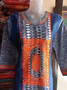 Cotton Kurti With Embroidery