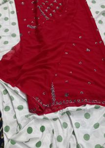 Stunning Red Embellished Saree