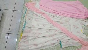 Floral Print Kurti with Pom Neckli