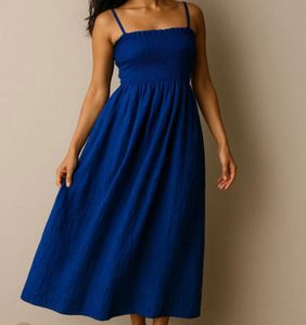 H&M smocked blue dress - Size small