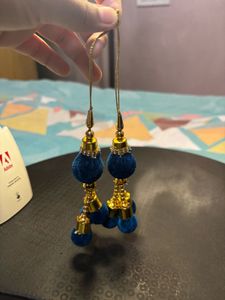 Royal Blue &amp; Golden Lehenga Latkan – 2