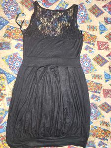 Black Lace Trimmed Dress