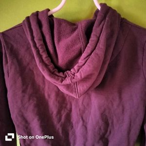 Burgundy Cropped Hoodie