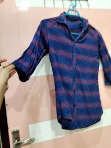 Striped Blue &amp; Violet Casual Shirt