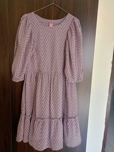 Chic Lavender Chevron Print Dress