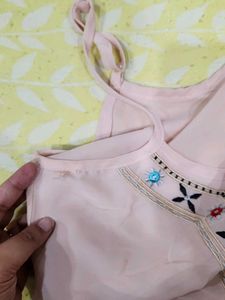 Boho Embroidered Pink Camisole Top