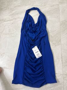 Zara Blue Halter Neck Dress