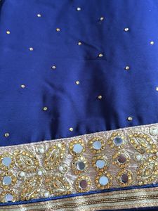 Embellished Royal Blue Saree