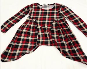 Red Checked Tunic Top