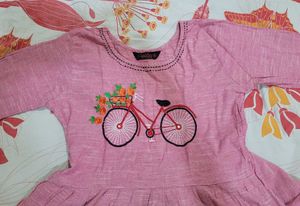 Comfy Pink Embroidered Kurta