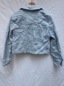Zara Light Blue Cropped Jacket
