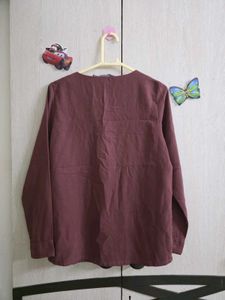 Classic Burgundy Long Sleeve Button-Up Top