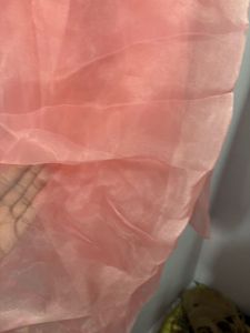 peach organza saree
