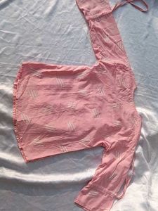 Light Pink Kurta with Embroidery