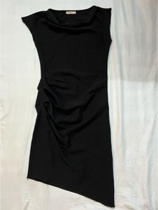 Chic Black Drape Dress