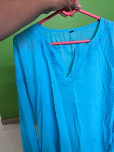 B1G1 Vibrant Blue Embroidered Kurta