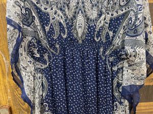Bohemian Navy Blue Kaftan Dress