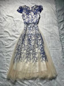 Elegant Blue & White Dress
