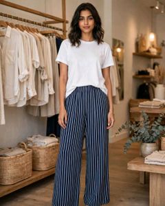 Striped Wide-Leg Pants