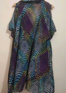 Multi Cold Shoulder Transparent Tunic Top 46 Bust
